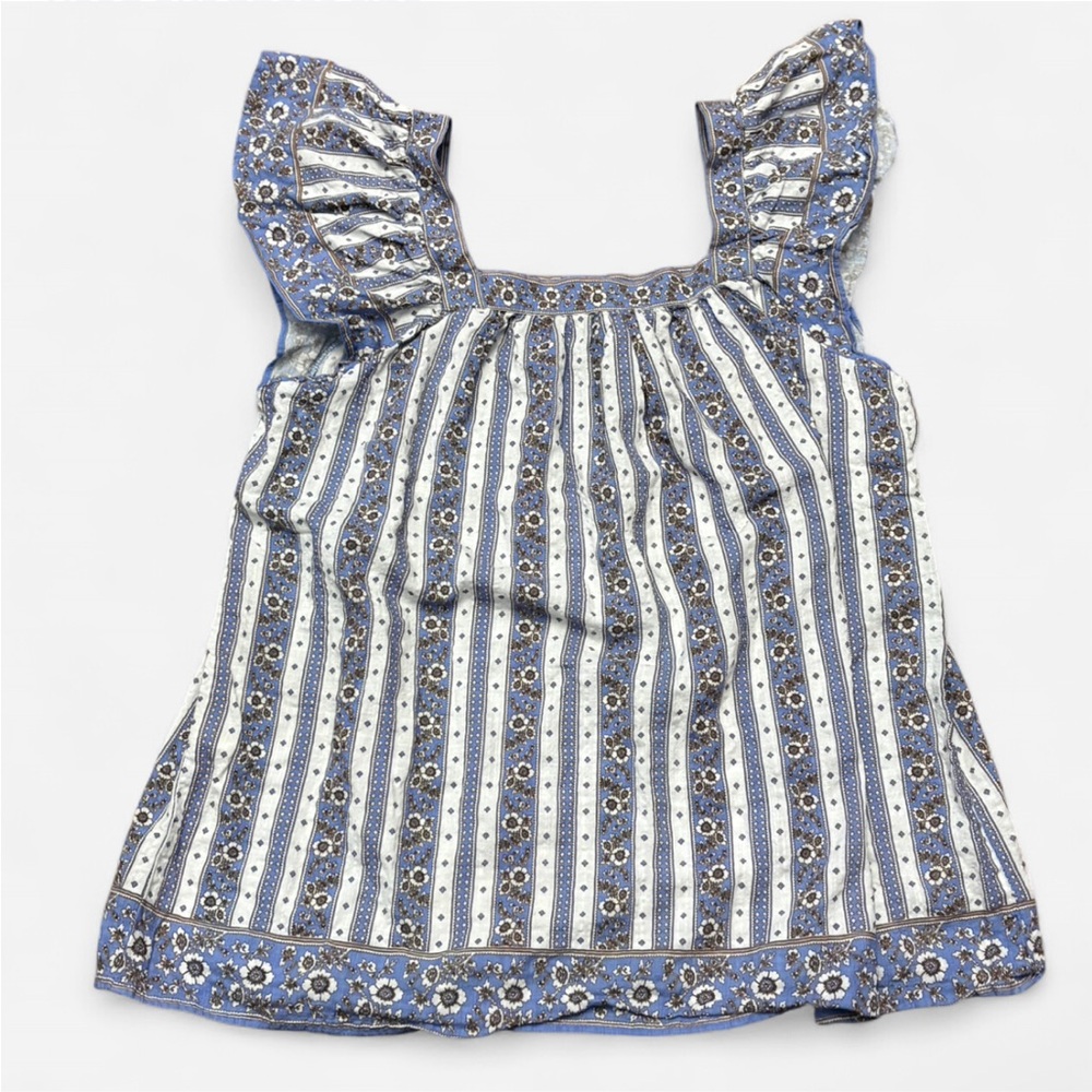Max Studio Blue and White Floral Blouse